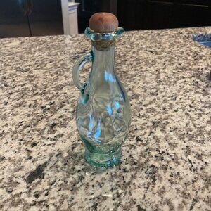 Vintage green glass bottle/cruet made in Italy - Reduced! Pretty!